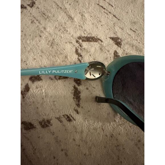 Lilly Pulitzer Oval Sunglasses Black Teal Silver Excellent CMILBQ00 main image 6